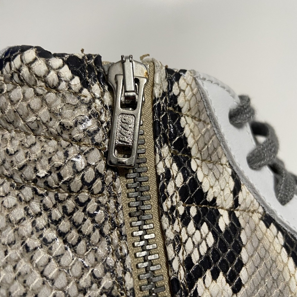 P448 Skate Side Zip White Snake Python Distressed… - image 6
